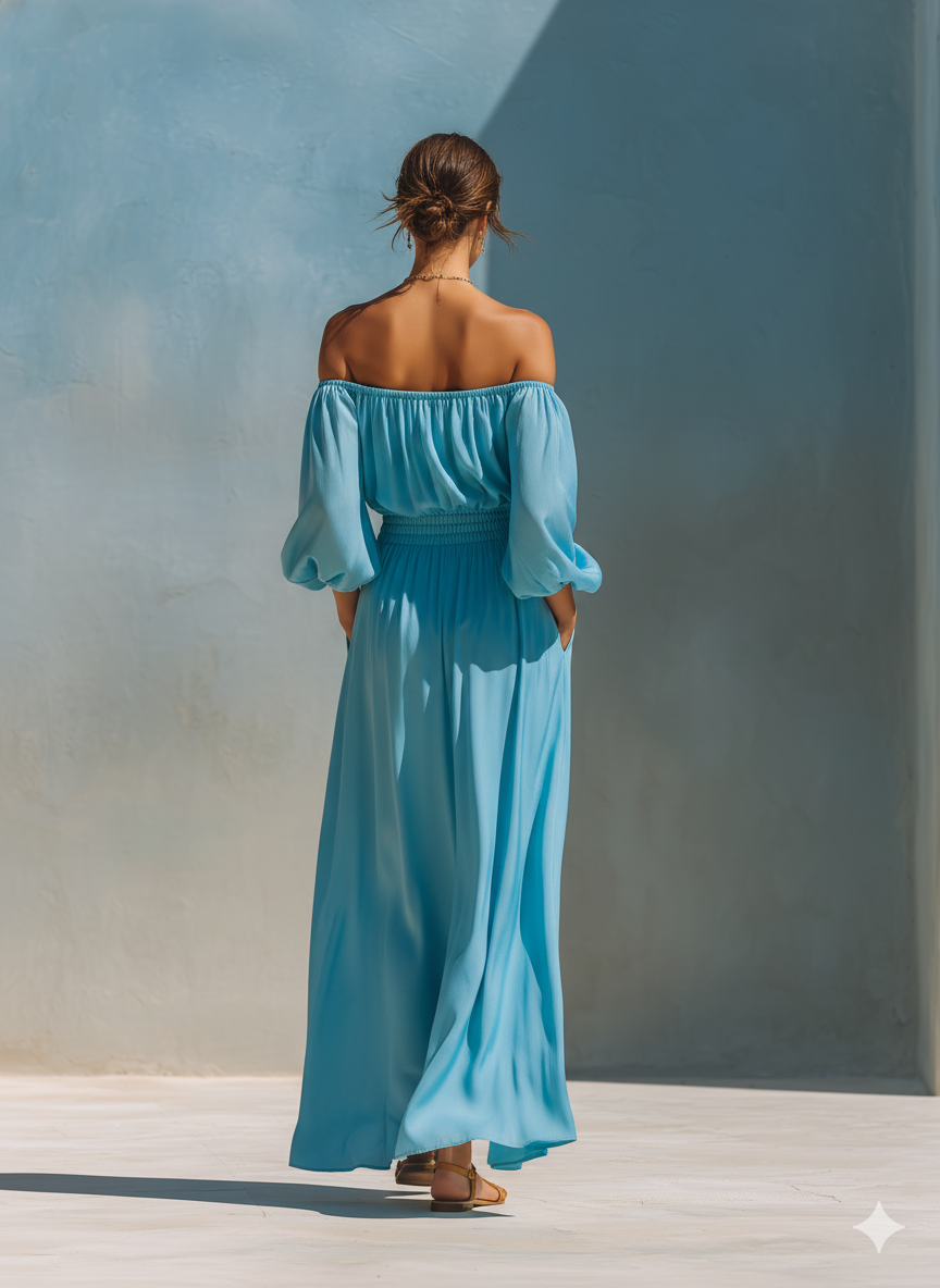 Trendé™ | Henrietta Maxikleid mit Off-Shoulder-Schnitt und Puffärmeln