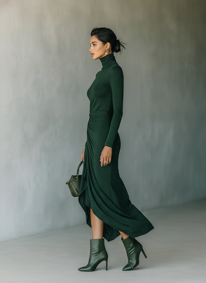 Trendé™ | Samira Strick-Midikleid mit Wickeldetail