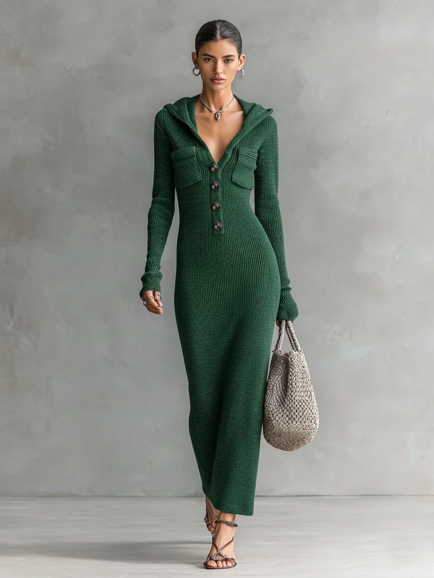 Trendé™ | Delia Elegantes Strick-Maxikleid