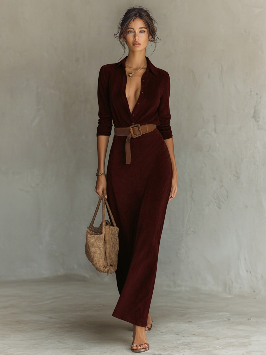 Trendé™ | Celine Maxikleid mit Knopfleiste