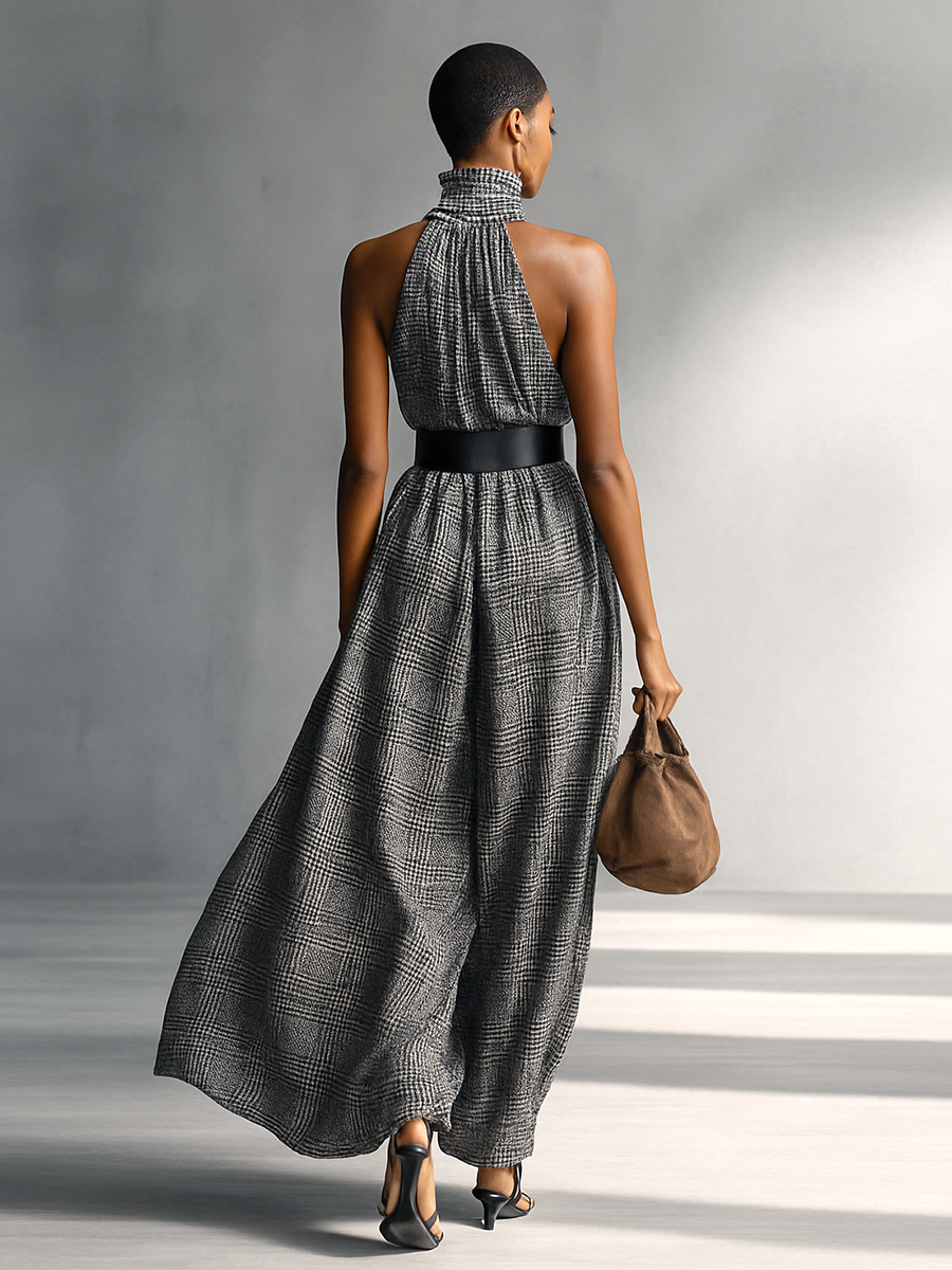 Trendé™ | Mina Maxikleid mit ärmellosem Schnitt und Gürtel