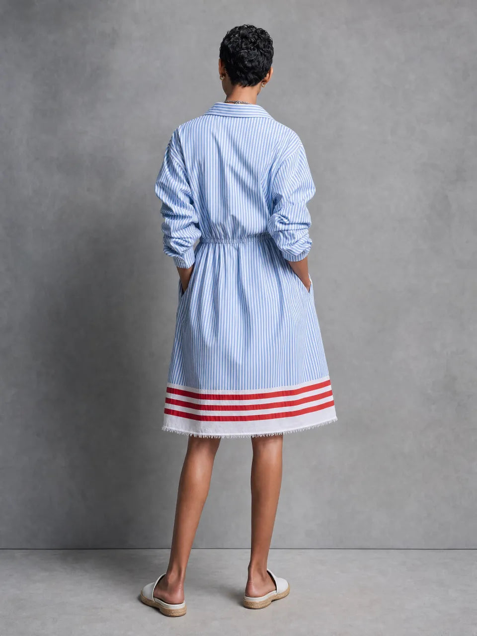 Trendé™ | Noelia Midikleid mit Streifenmuster und Knopfleiste
