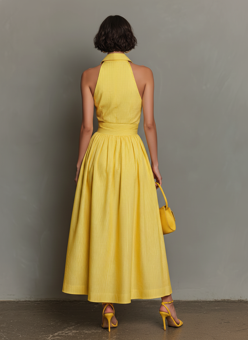Trendé™ | Lea Maxikleid mit ärmellosem Schnitt und Streifenmuster