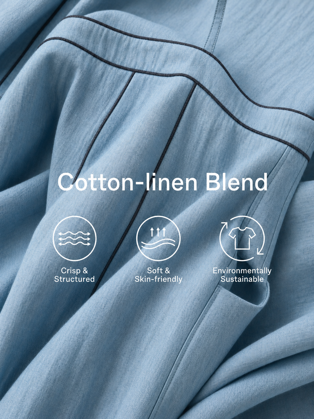 Trendé™ | Ida Baumwoll-Leinen-Maxikleid mit ärmellosem Schnitt