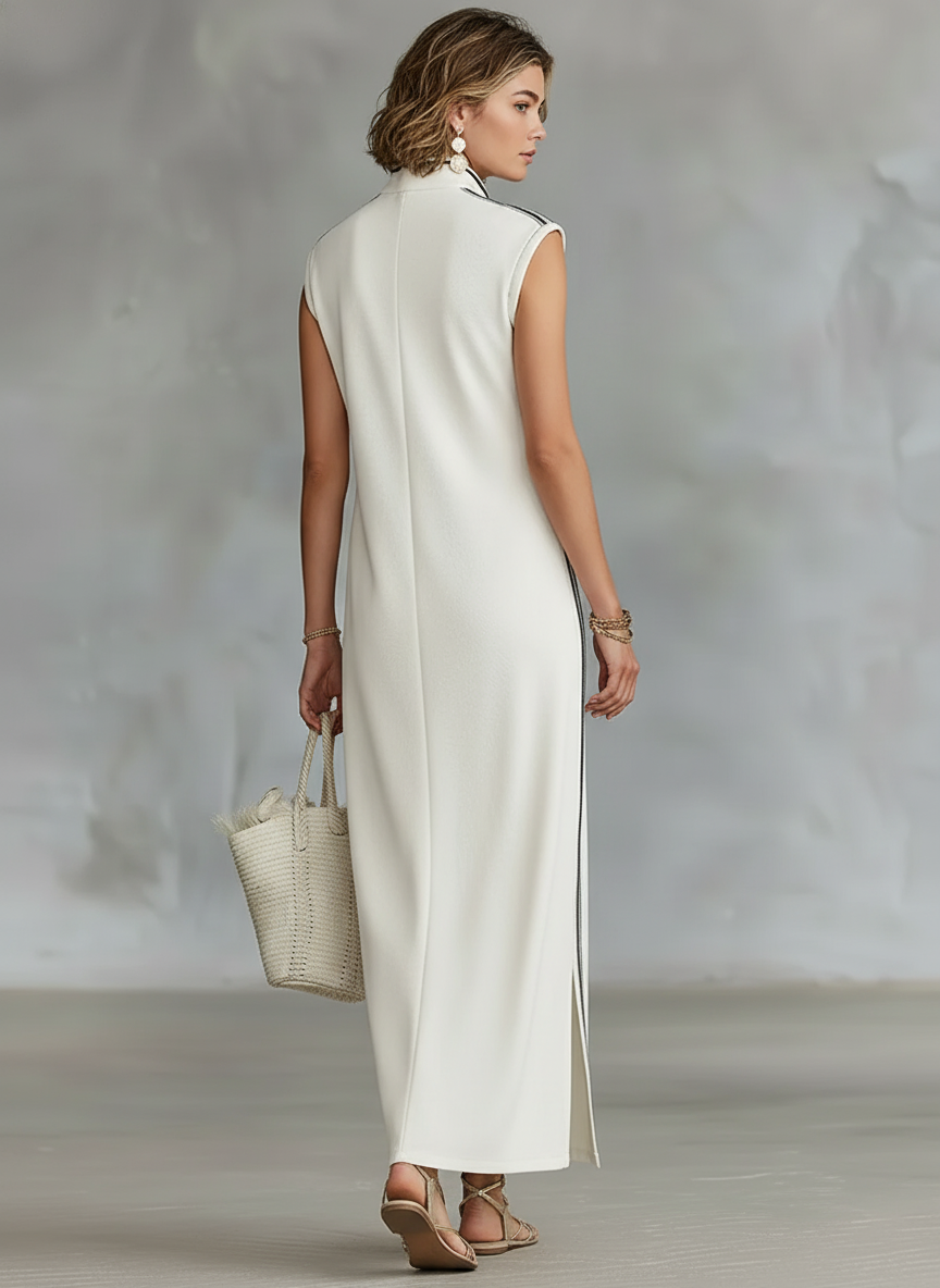 Trendé™ | Annalena Maxikleid mit ärmellosem Schnitt und minimalistischem Stil