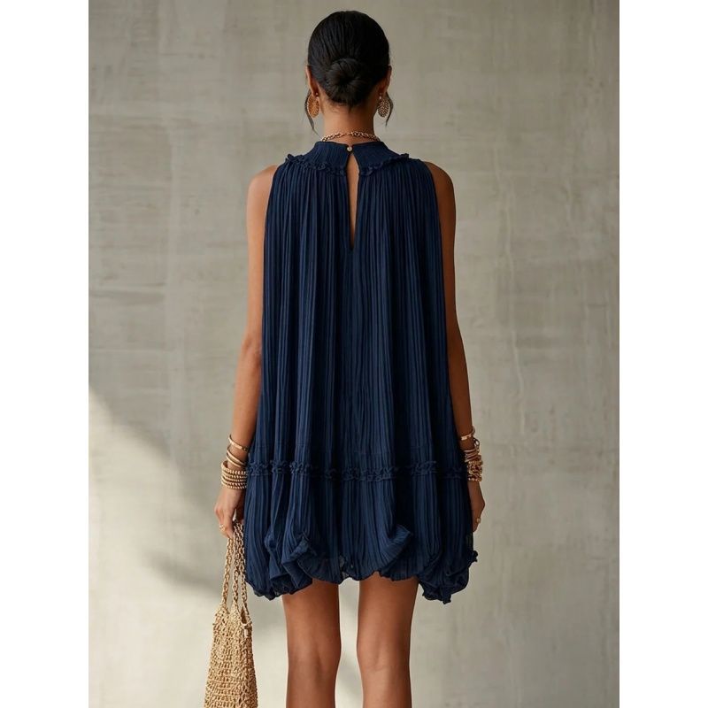 Camilla | Chiffon-Minikleid mit Neckholder-Ausschnitt und Ballonrock