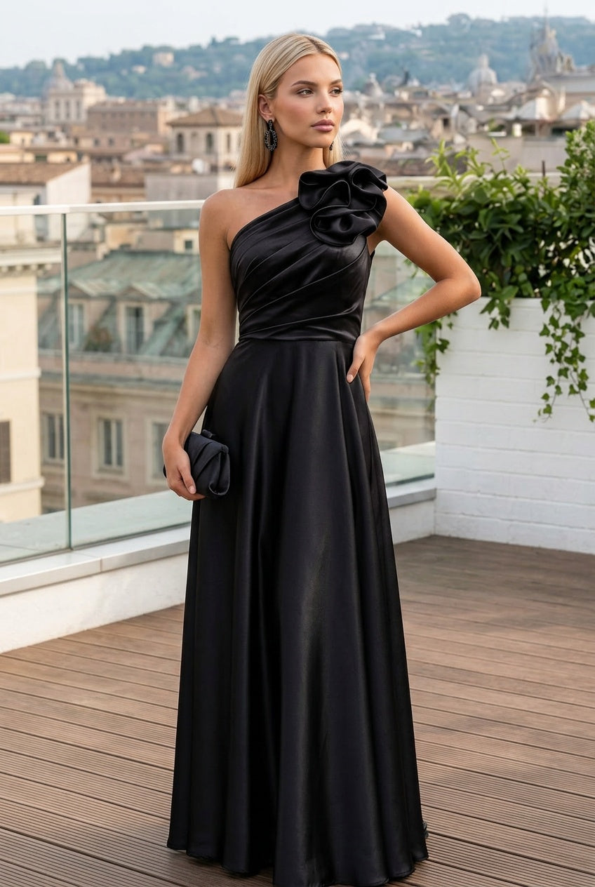 Trendé™ | Davina Elegantes Kleid mit grossem Rosendetail