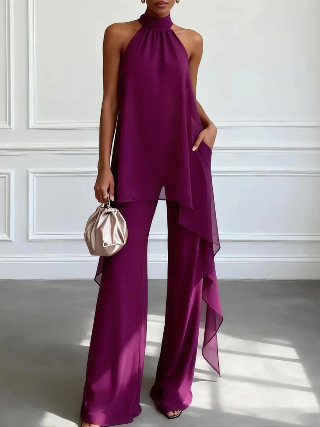 Trendé™ | Viola Elegantes Neckholder-Set mit Hose