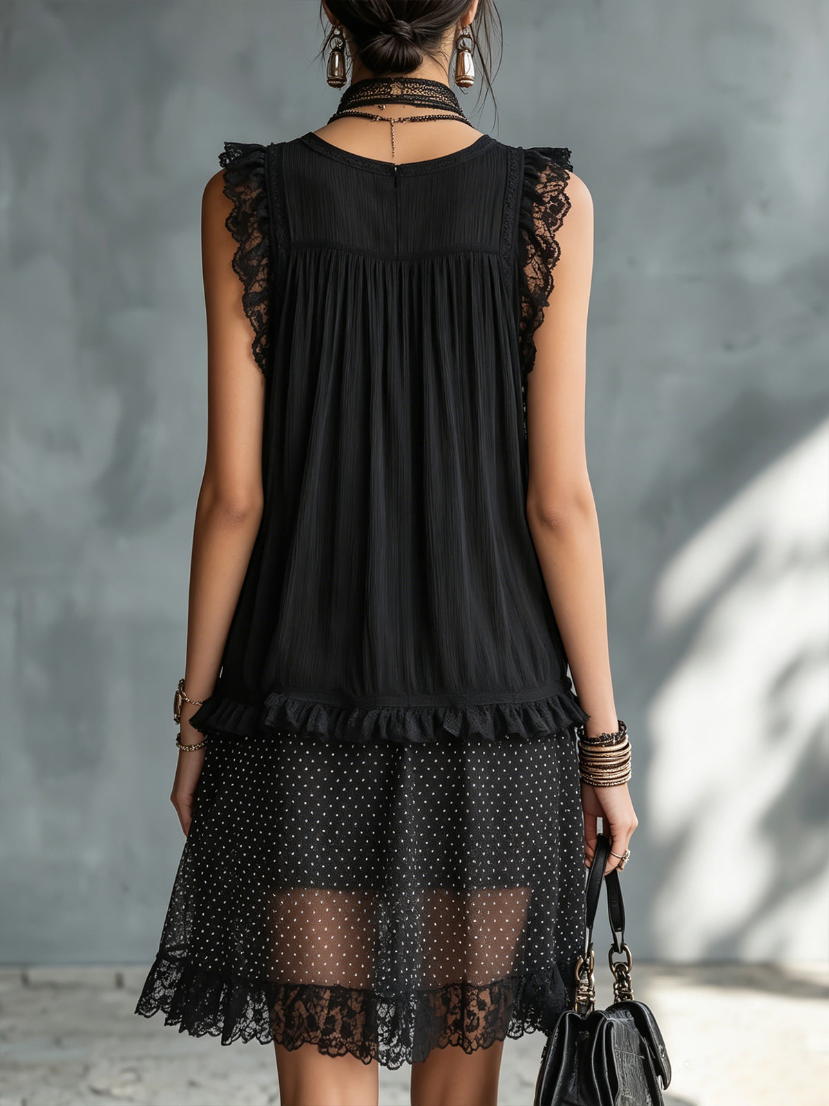 Trendé™ | Valentina Luftiges Mini-Spitzenkleid mit Volants