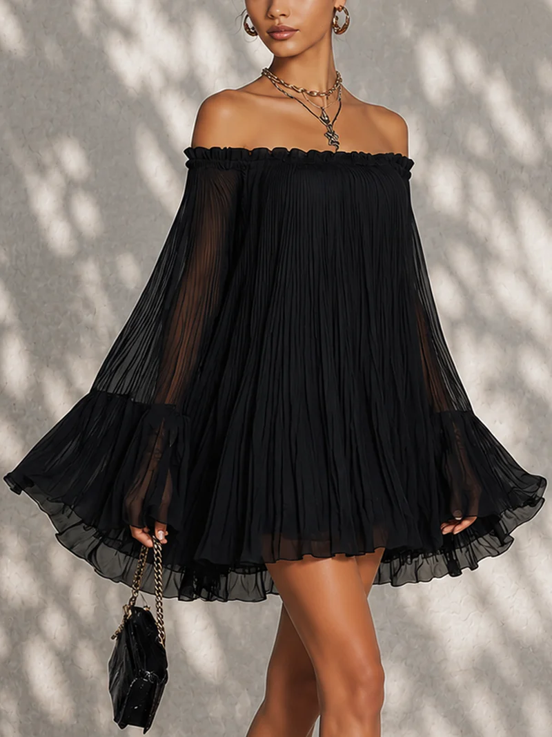 Trendé™ | Mila Off-Shoulder-Minikleid mit Glockenärmeln