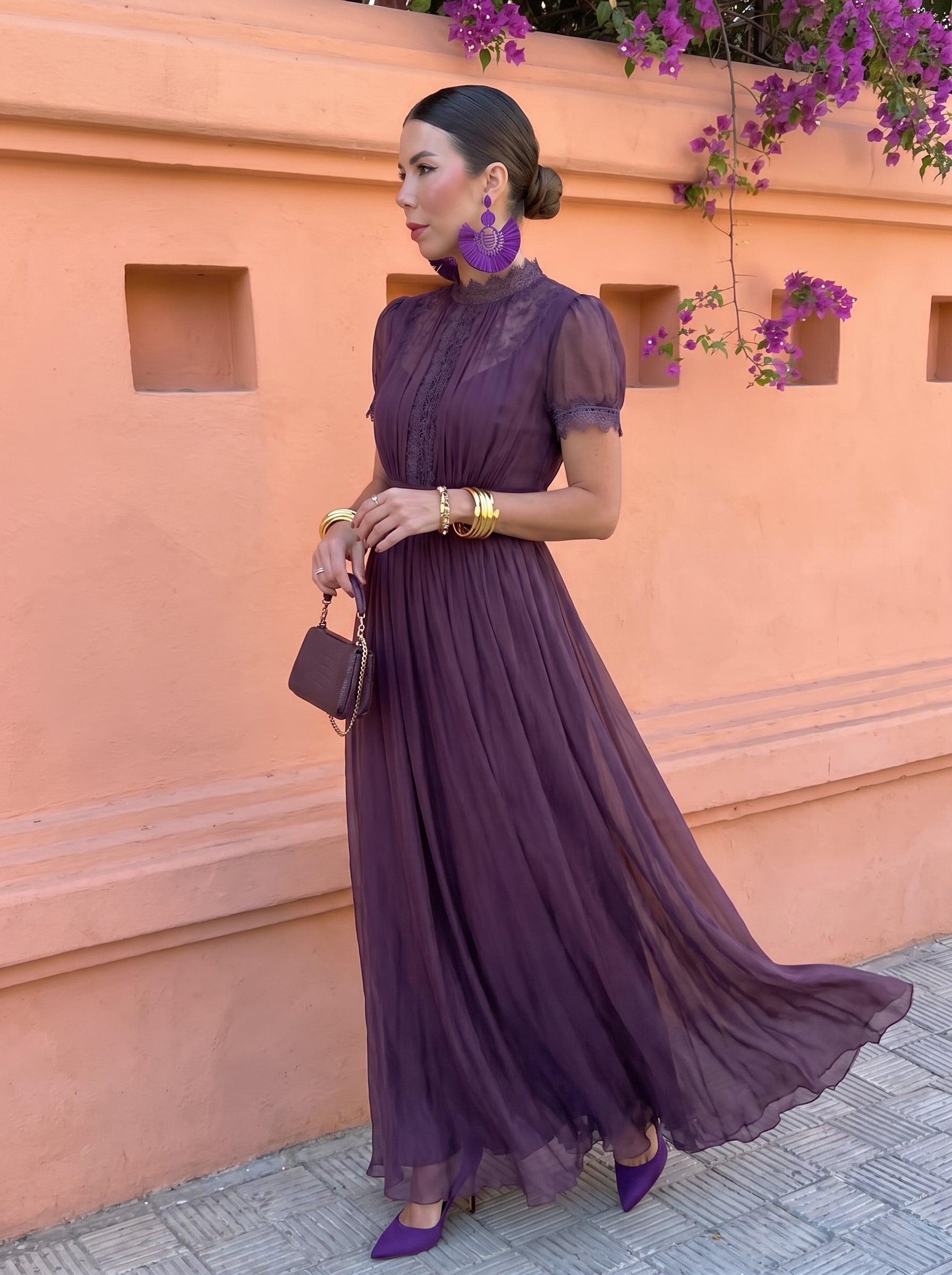 Trendé™ | Ashley Langes Chiffonkleid im Vintage-Stil