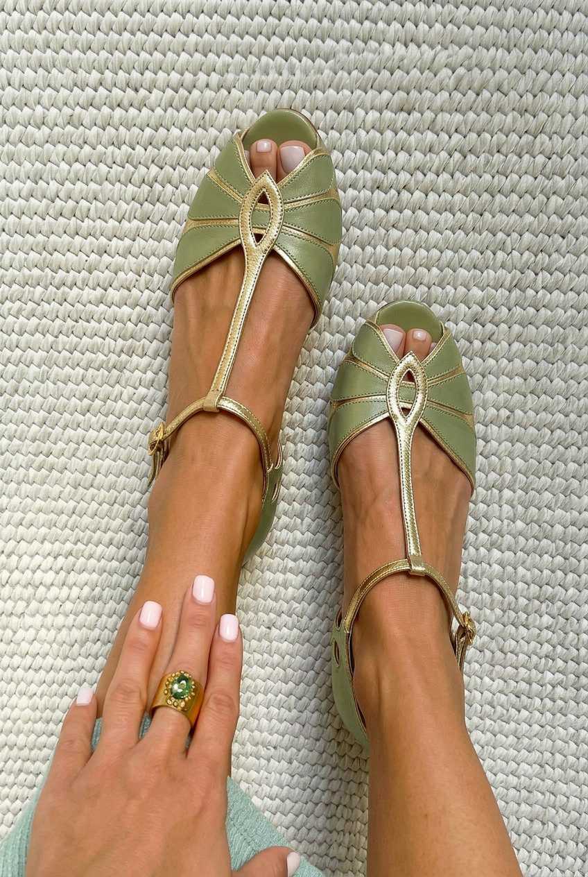 Cut-out Peeptoe-Sandaletten mit Blockabsatz und T-Steg