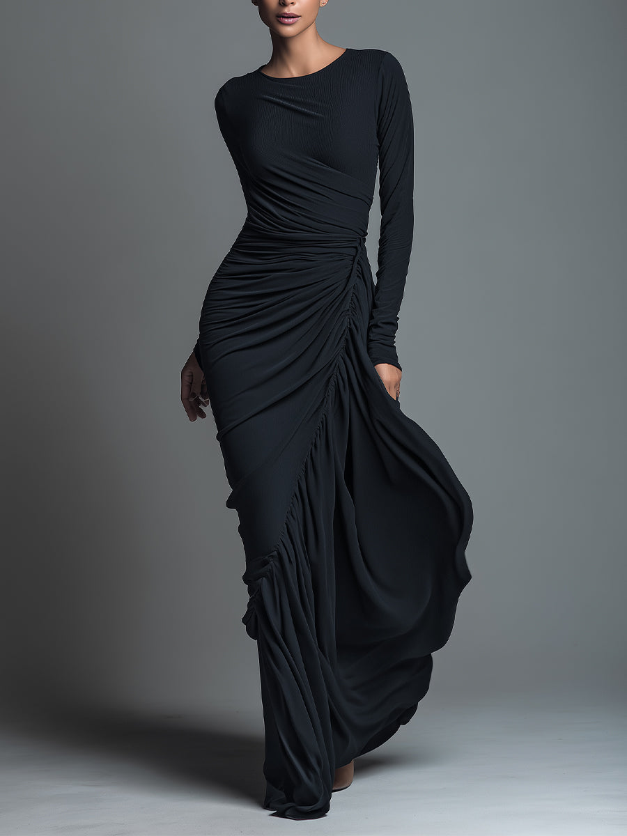 Trendé™ | Cleo Strick-Maxikleid mit Raffungen