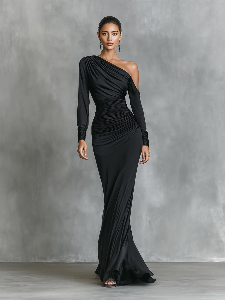 Trendé™ | Luana Satin-Maxikleid mit Raffungen