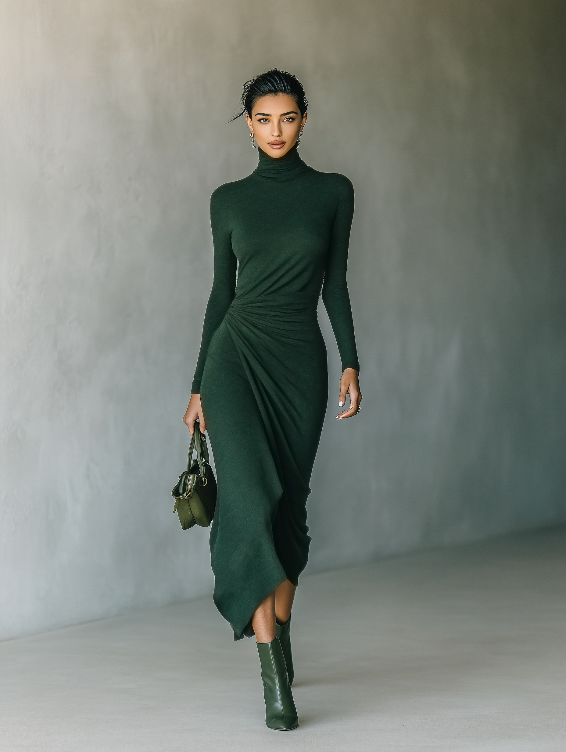 Trendé™ | Samira Strick-Midikleid mit Wickeldetail