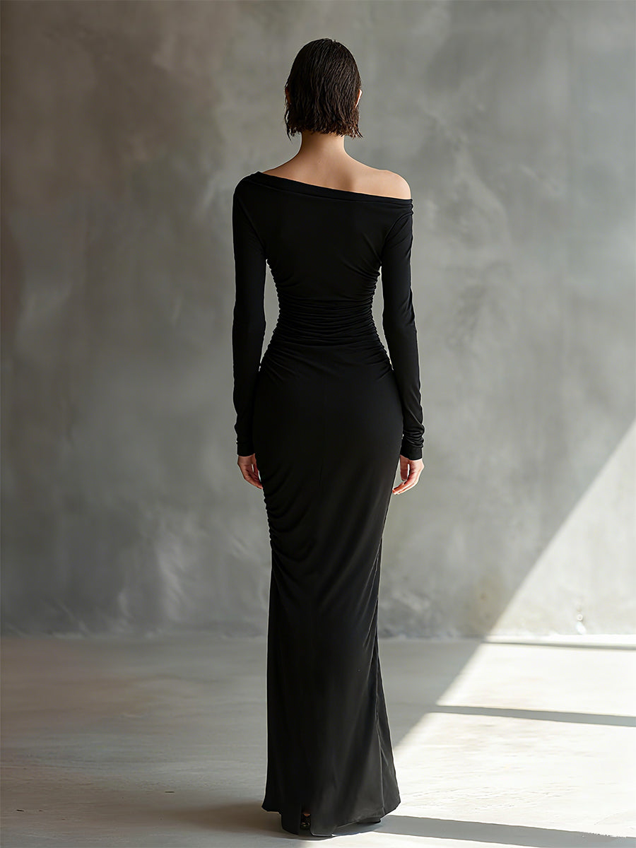 Trendé™ | Elodie Jersey-Maxikleid mit Schlitz und Raffungen