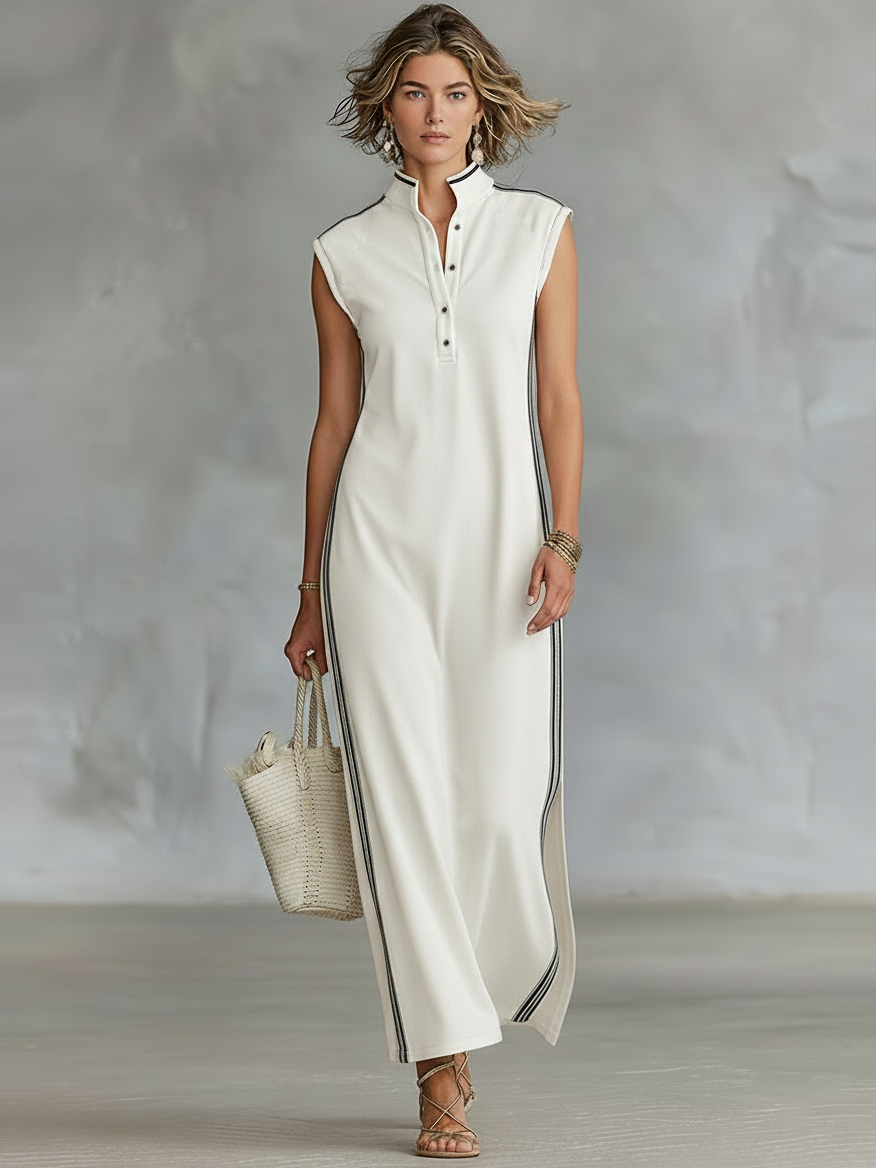 Trendé™ | Annalena Maxikleid mit ärmellosem Schnitt und minimalistischem Stil