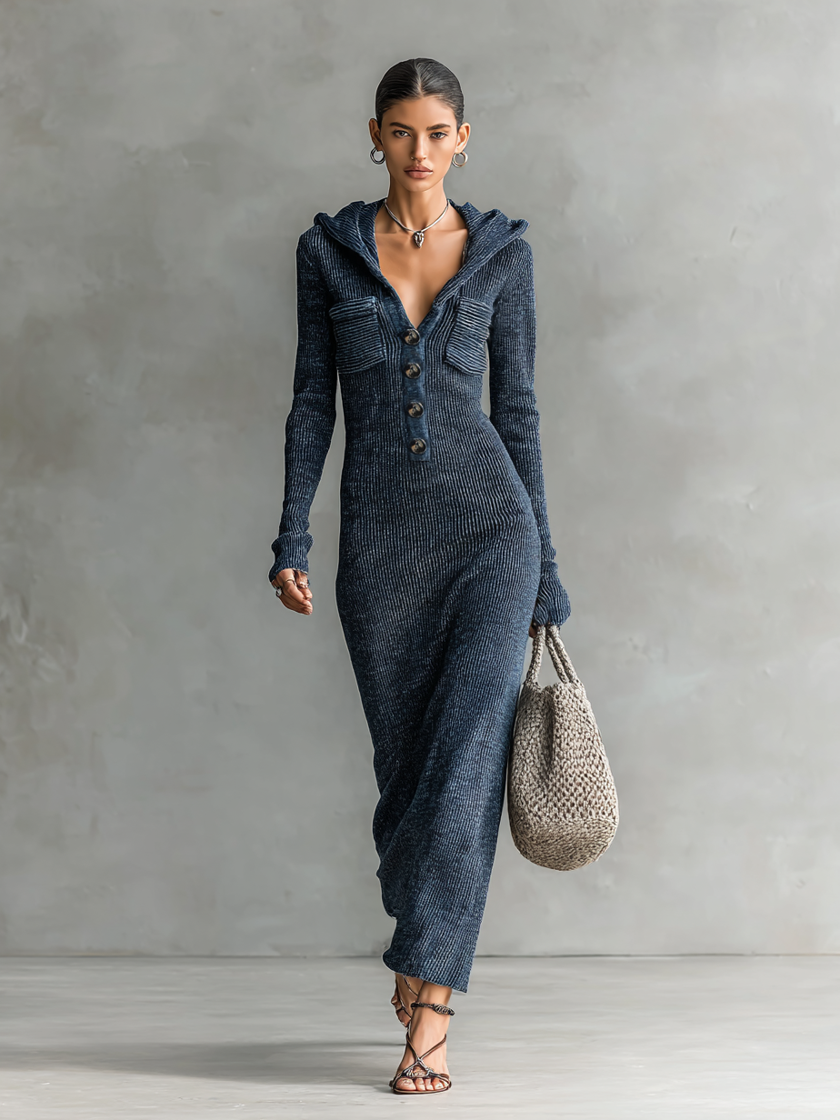 Trendé™ | Delia Elegantes Strick-Maxikleid