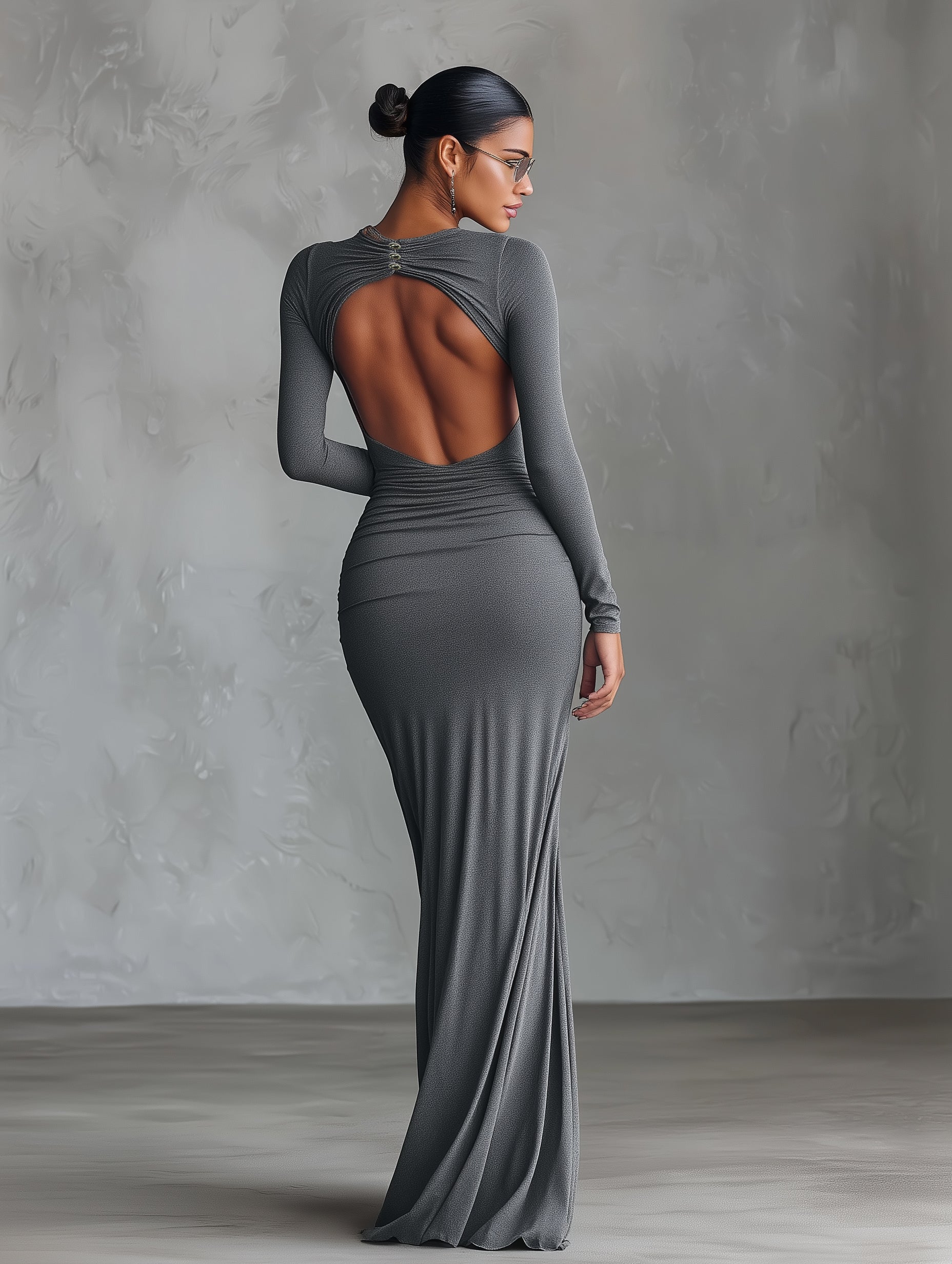 Trendé™ | Evelina Baumwollmix-Maxikleid mit Raffungen