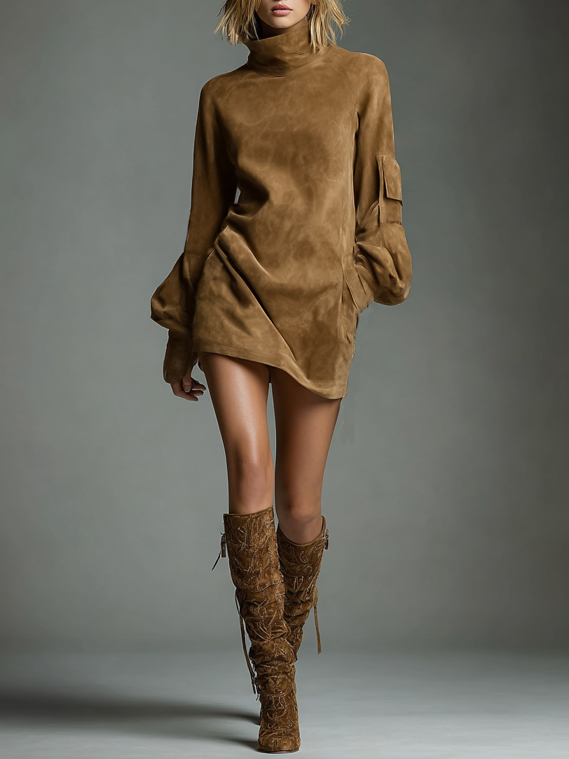 Trendé™ | Enya Minikleid mit Rollkragen und lockerer Passform