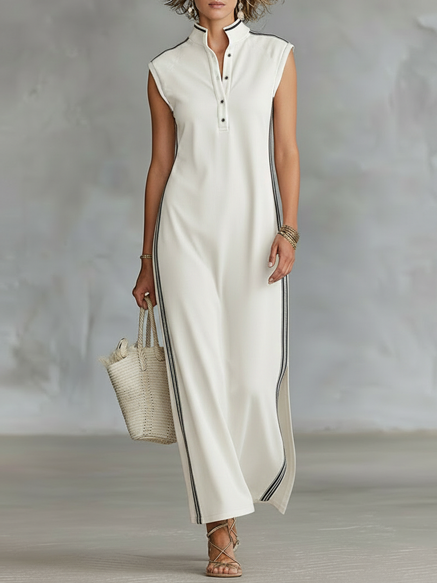 Trendé™ | Annalena Maxikleid mit ärmellosem Schnitt und minimalistischem Stil