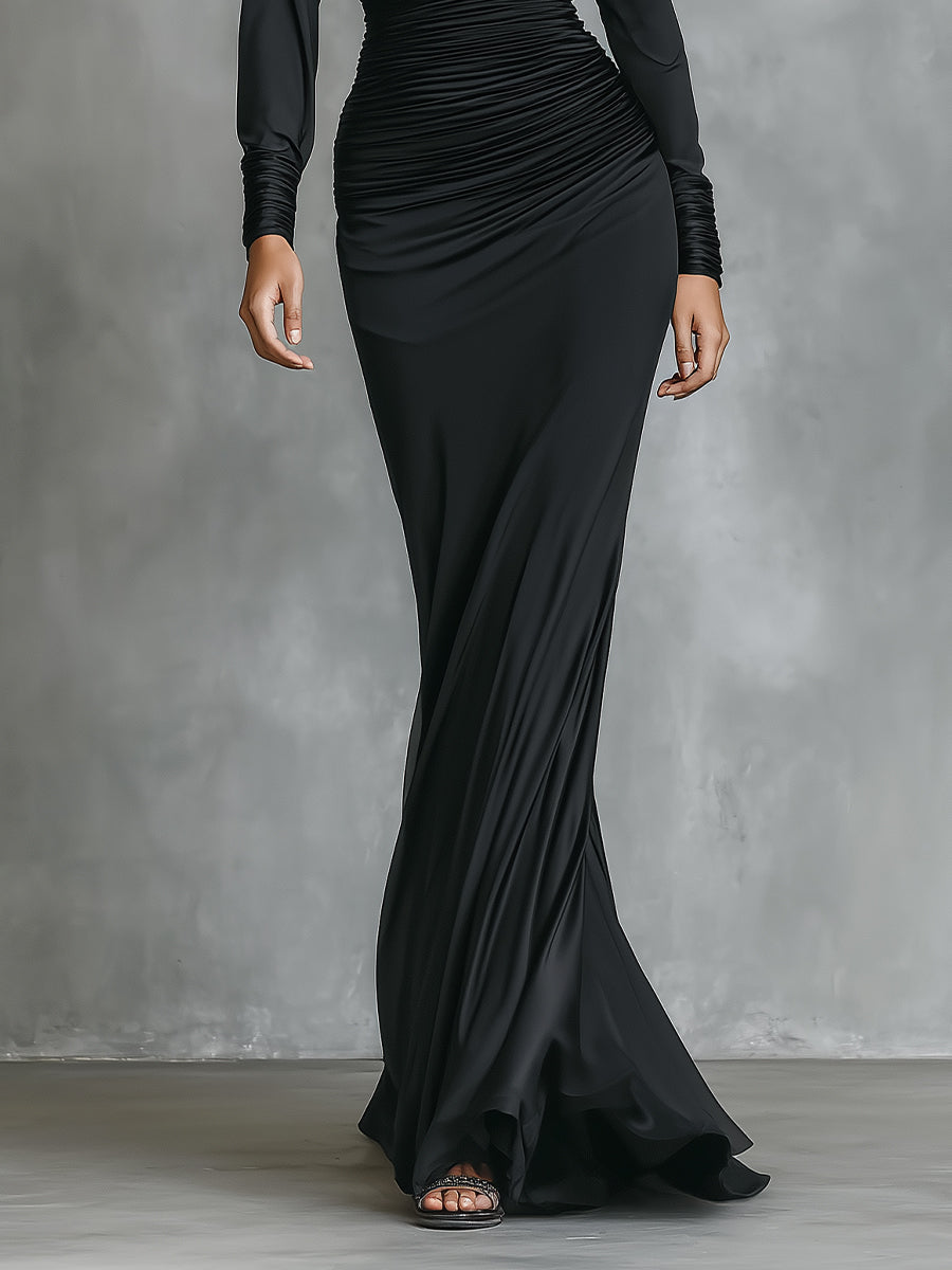 Trendé™ | Luana Satin-Maxikleid mit Raffungen