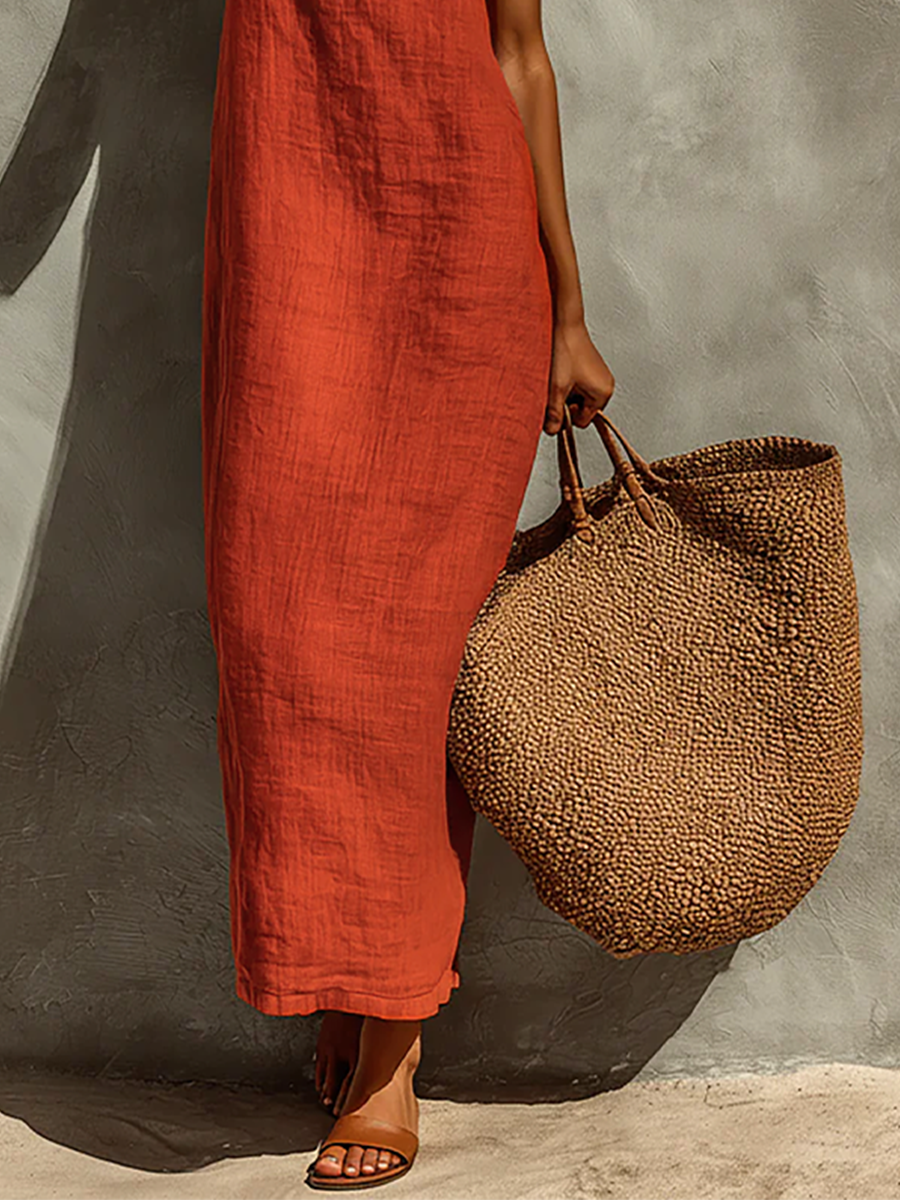 Trendé™ | Anina Baumwoll-Kleid mit Spaghettiträgern und Karree-Ausschnitt