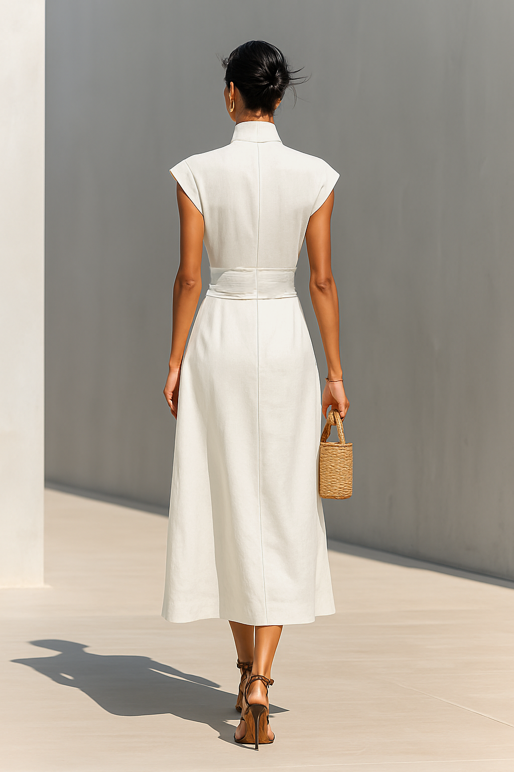 Trendé™ | Elina Maxikleid aus reiner Baumwolle mit Revers