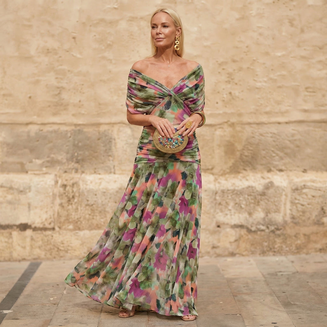 Trendé™ | Kelsey Buntes Plisseekleid mit leichtem Fall