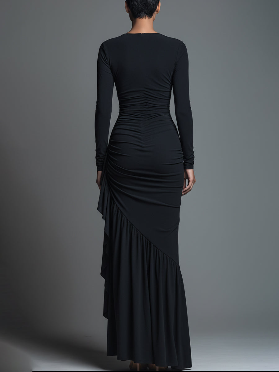 Trendé™ | Cleo Strick-Maxikleid mit Raffungen