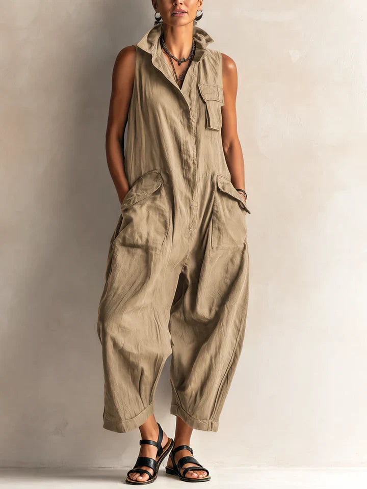 Ilaria | Ärmelloser Cargo-Jumpsuit mit lässiger Silhouette