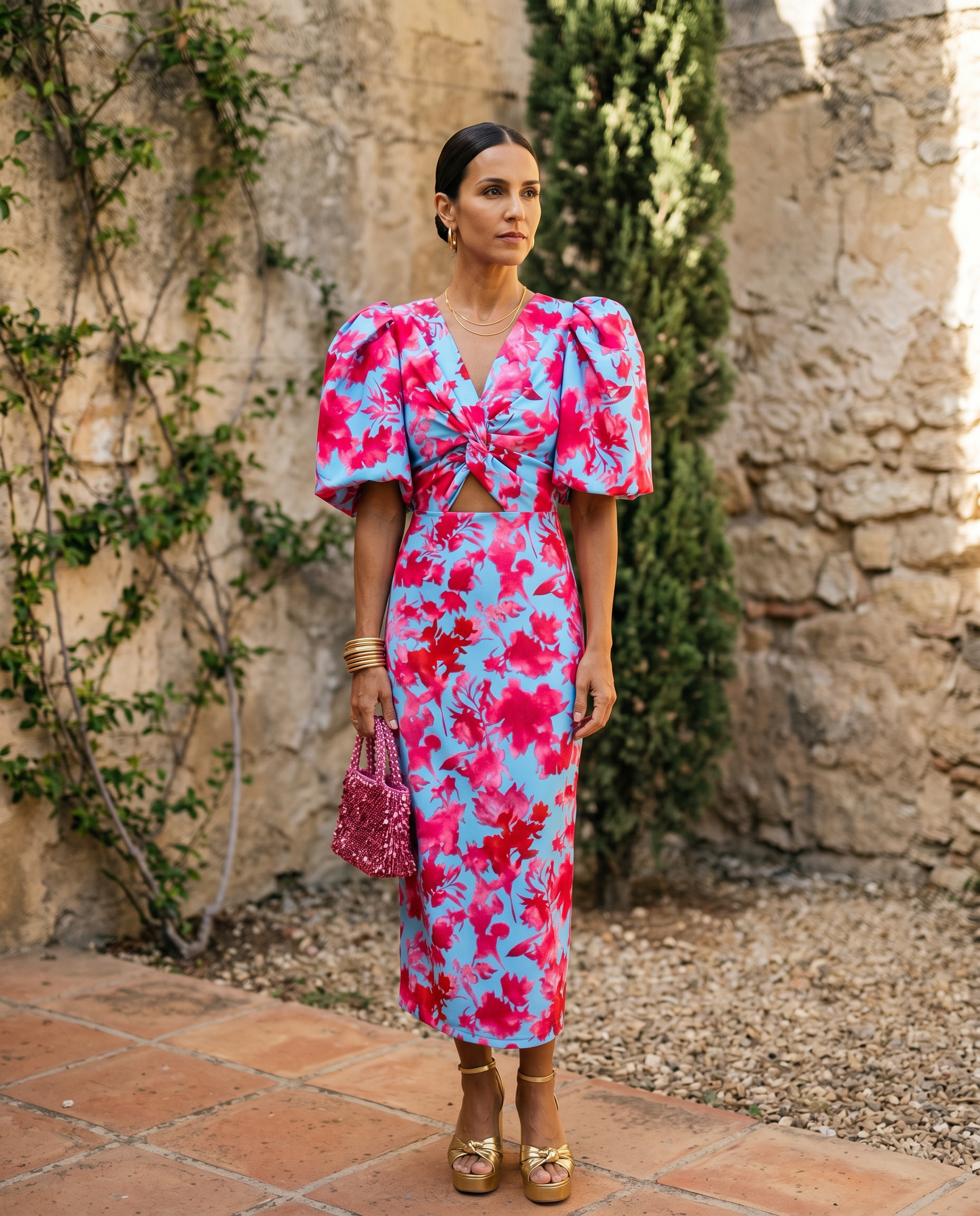 Trendé™ | Carla Mindi Kleid mit plissierten Ärmeln