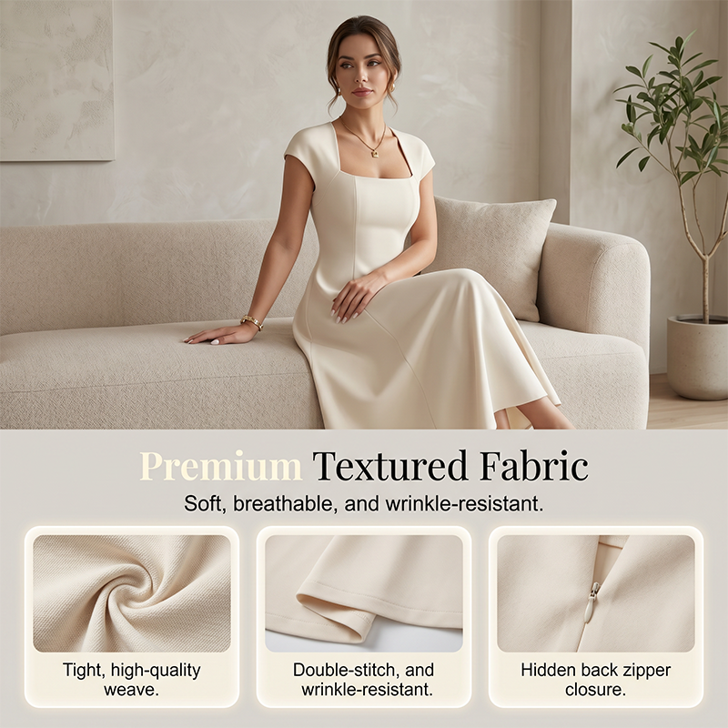 Trendé™ | Aurelia A-Linien-Maxikleid mit Karree-Ausschnitt