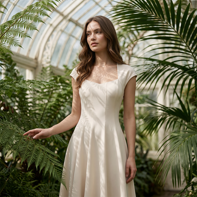 Trendé™ | Aurelia A-Linien-Maxikleid mit Karree-Ausschnitt