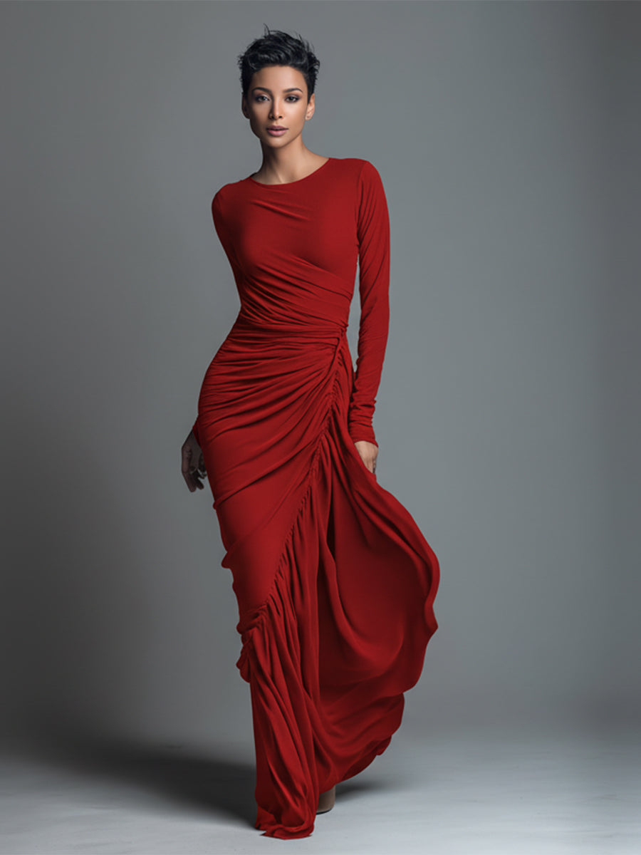 Trendé™ | Cleo Strick-Maxikleid mit Raffungen