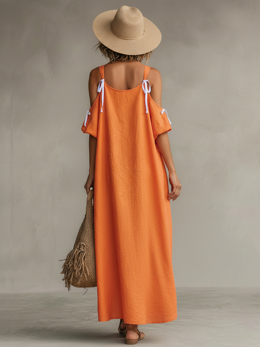 Trendé™ | Romina Leinenmix-Kleid mit Boho-Charme und Resort-Look