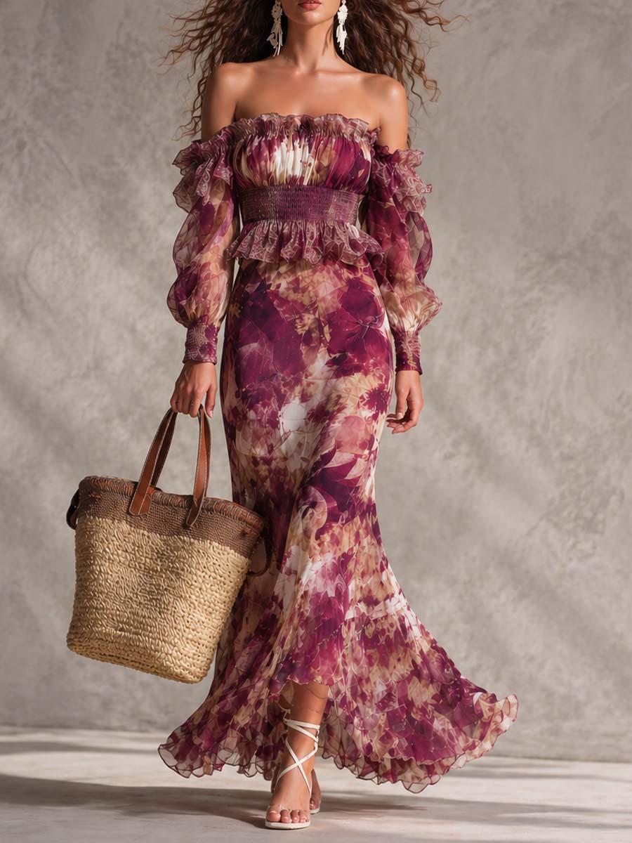Trendé™ | Rosalie Chiffon-Maxikleid mit Blumenprint