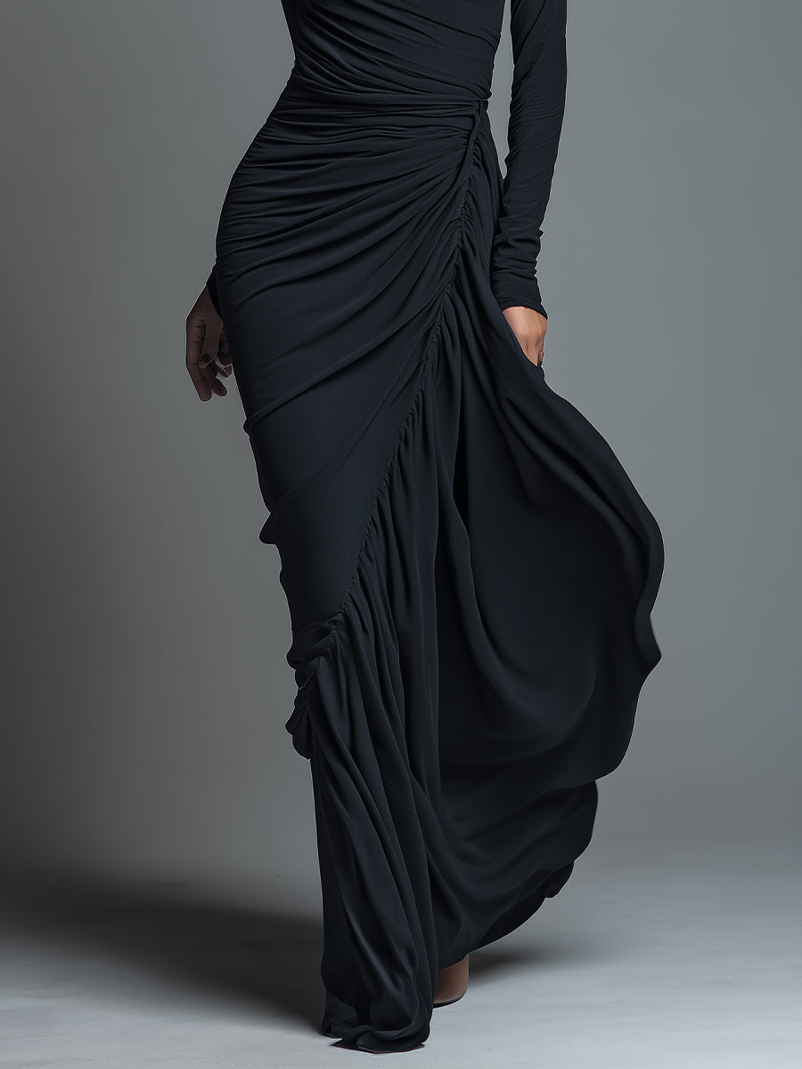 Trendé™ | Cleo Strick-Maxikleid mit Raffungen