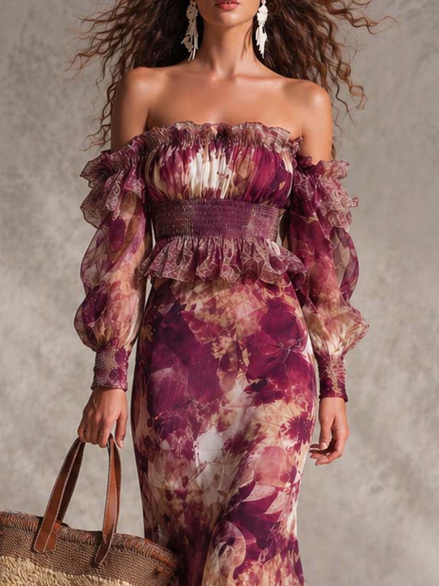 Trendé™ | Rosalie Chiffon-Maxikleid mit Blumenprint