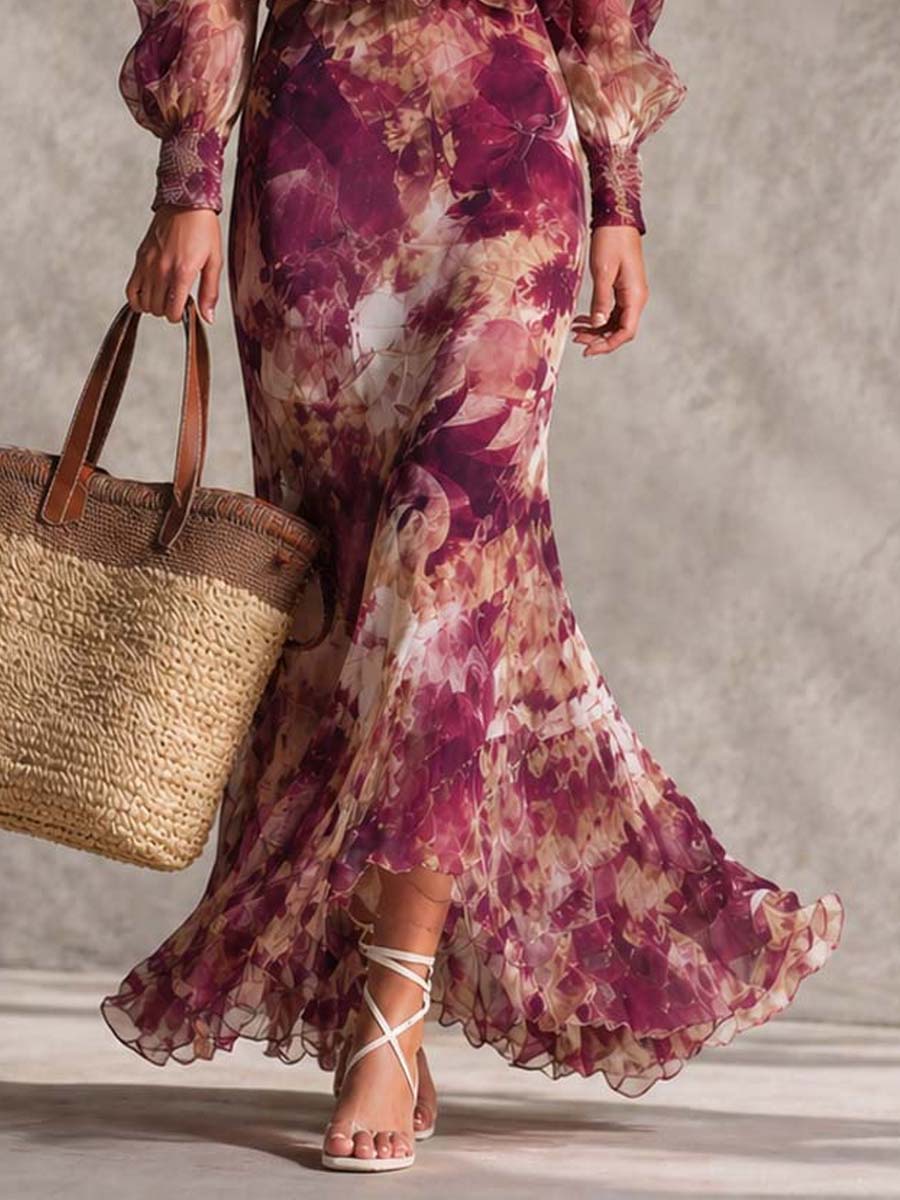 Trendé™ | Rosalie Chiffon-Maxikleid mit Blumenprint