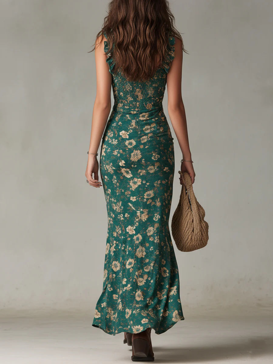 Trendé™ | Bianca Boho-Blumenkleid mit ausdrucksstarkem Print