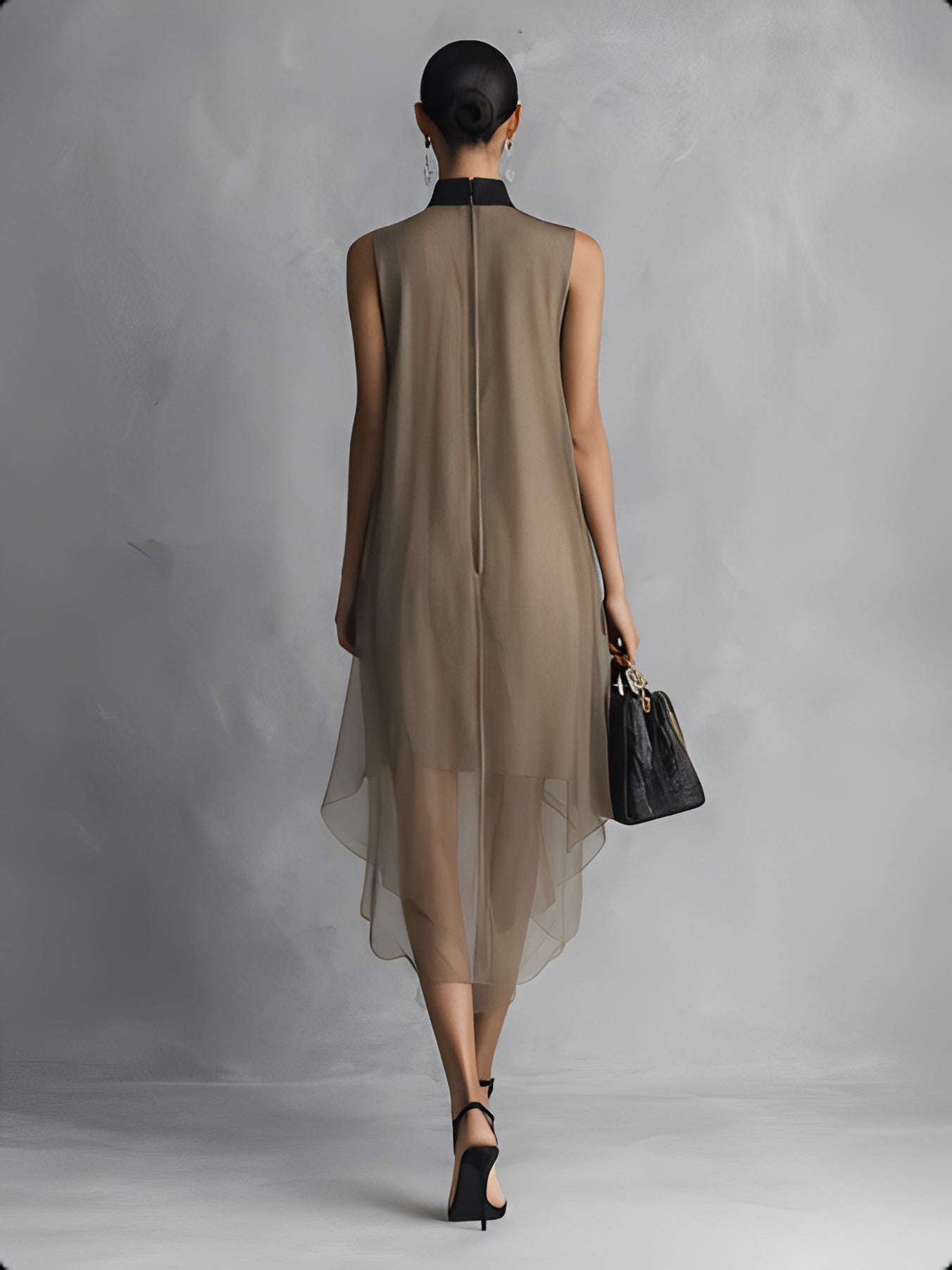 Trendé™ | Kiara Drapiertes Chiffon-Kleid mit Schleifendetail