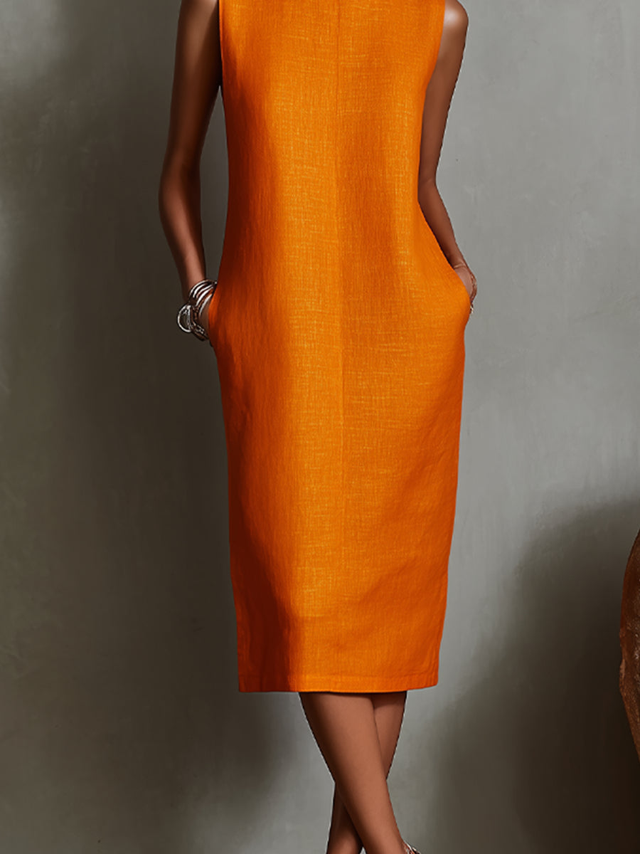 Trendé™ | Malia Leinen-Sommerkleid mit Taschen