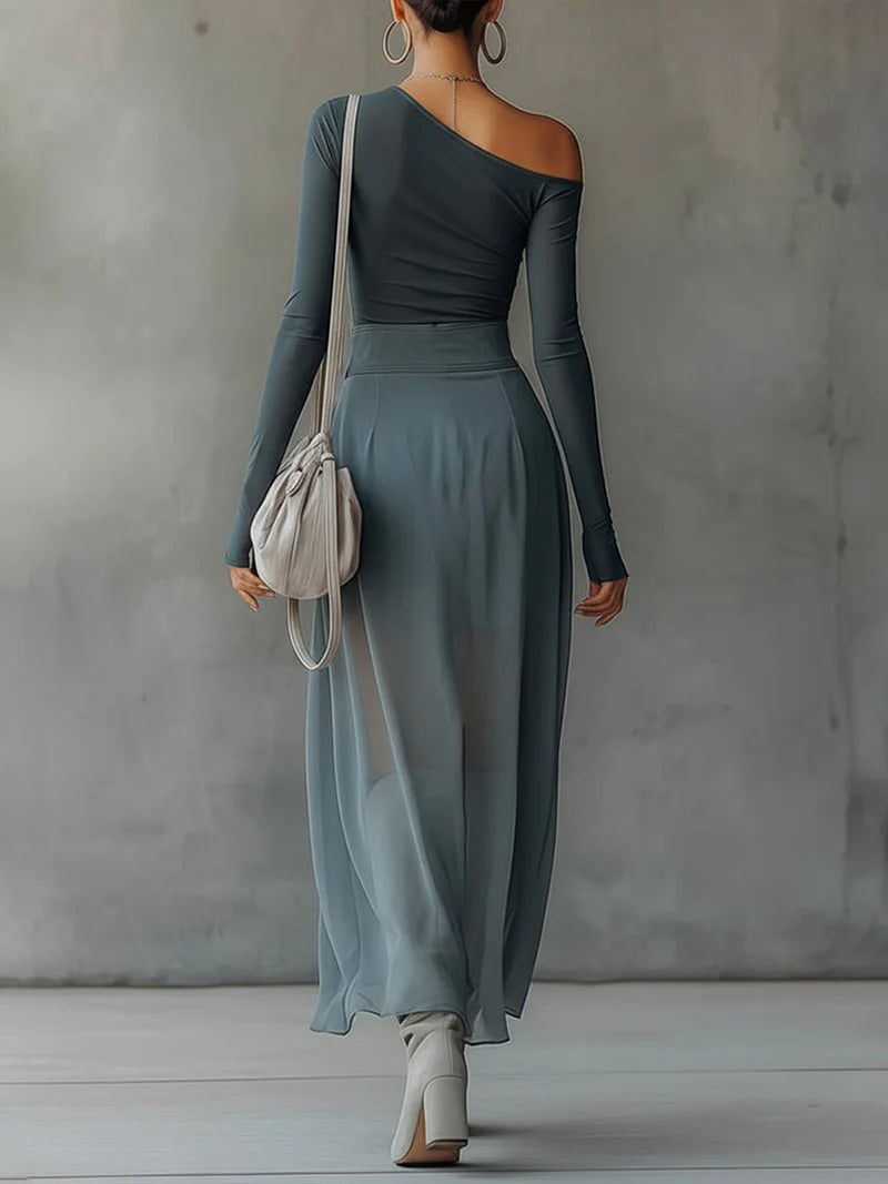 Trendé™ | Saria Asymmetrisches Set mit Ausschnittdetails