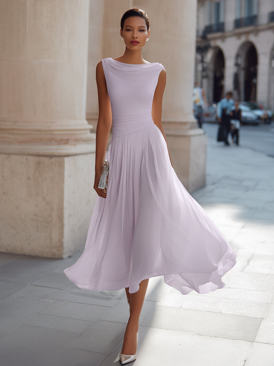 Trendé™ | Mirella Elegantes plissiertes Midikleid