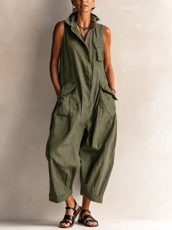 Ilaria | Ärmelloser Cargo-Jumpsuit mit lässiger Silhouette