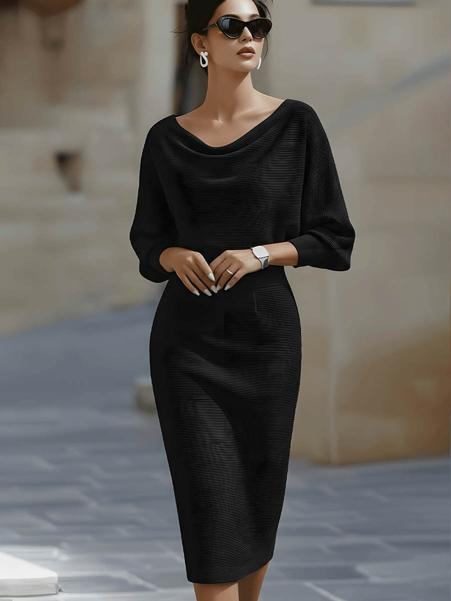 Trendé™ | Amalia Drapiertes Midi-Etuikleid