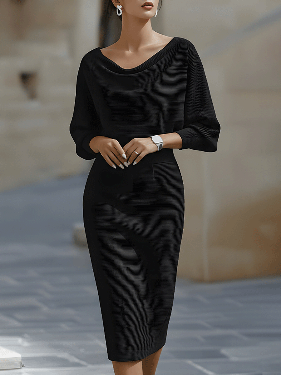 Trendé™ | Amalia Drapiertes Midi-Etuikleid