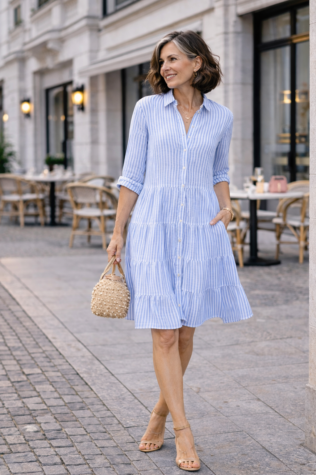 Trendé™ | Hannah Sommerliches Streifenkleid in A-Linie