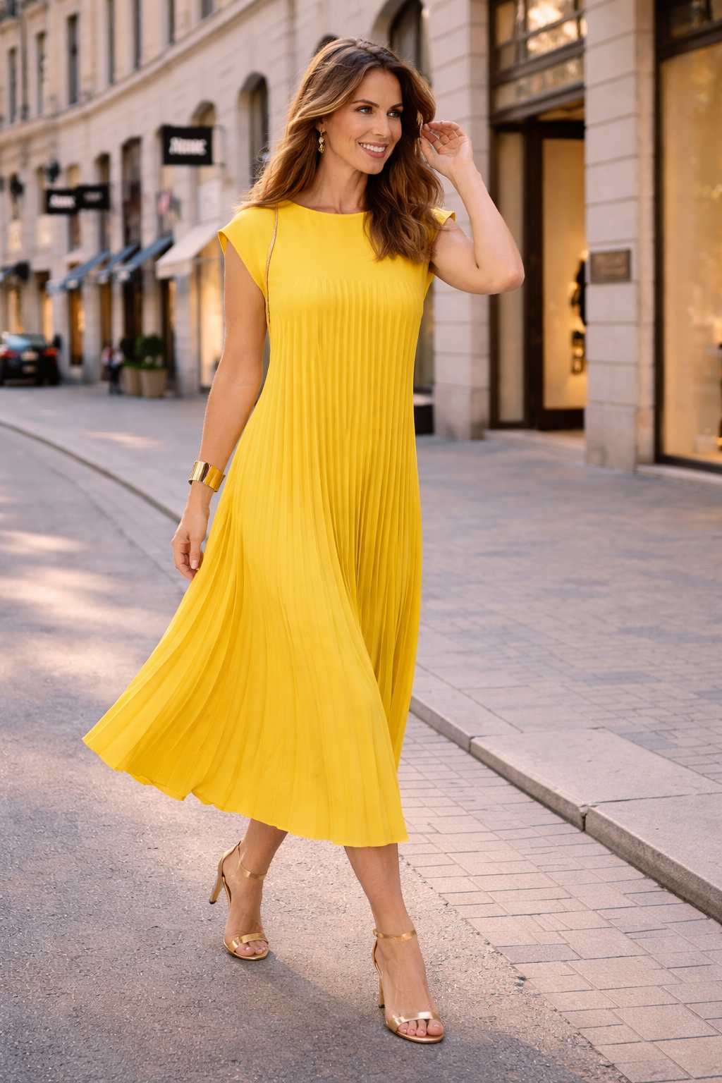 Trendé™ | Liora Fliessendes Kleid mit klarer Linie